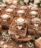 Personalized Candle Wedding Favors for Guests,Rustic Wooden Tealight Candle Holder Set with Name and Date,Thank You Favors, Baby Shower/Bridal Shower Favors for Guests (20pcs) - Image 7
