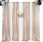 Poise3EHome Champagne Sequin Backdrop Curtains,4 Panels 2FTx8FT Glitter Background for Party Birthday Party Baby Shower Wedding Christmas Thanksgiving Holiday Festival Decor - Image 3