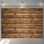 Wood Backdrop for Photoshoot Brown Wooden Panel Rustic Photo Background for Video Zoom Podcast Studio Office Wall Decor Baby Shower Birthday Wedding Party Banner Decorations Polyester Fabric 10x8ft - Image 2