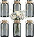 Mason Jar Glass Vases 6 Pack, Black Flower Vase for Centerpieces by Unknown