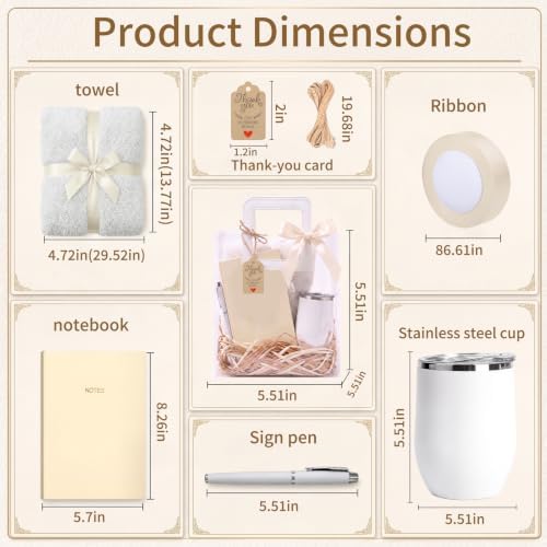 6 sets Baby Shower Prizes for Game Winners Baby Shower Favors Gifts including 12 oz Coffee Cups Notebooks Towels Pens Thank You Cards Raffia Gift Bags - Image 3