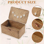 Geelin Seagrass Wedding Card Basket with Card Banner,11 Inch,Coffee - Image 2