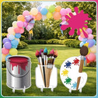 4 Pcs Large Paint Party Decorations - Colorful Art Cardboard Cutouts for Back to School Art Classroom Decor, Paint Can Palette Brush Cutouts for Birthday Baby Shower Craft Photo Props - Image 6