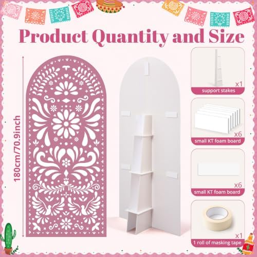Gerrii 6 ft Cielito Lindo Arch Backdrop, All-in-one Stand up, Pink - Image 2