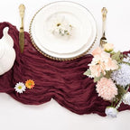 12 Pack Burgundy Cheesecloth Table Runner 10Ft 23 x 120 Inch - Image 5