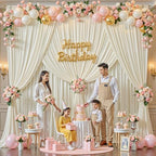 20x10FT Backdrop Curtains with Rod Pockets - Wrinkle Free Photo Stage Backdrop 4 Panels Curtains Drapes for Photography Wedding Party Baby Shower Decorations (Beige) - Image 3