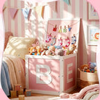 Novabright Wooden Baby Shower Box, ABC Letters Gift Chest Decor, Pink - Image 5