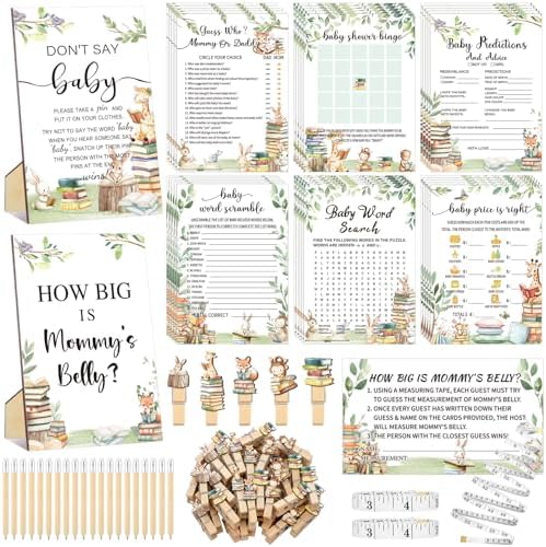 Funnymoom 426 Pcs Storybook Baby Shower Games Set, 8 Games Bingo by Funnymoom