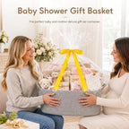 OIASKET Large Empty Cotton Rope Gift Basket with Handles, 16.5"x12.6"x7" Decorative Woven Storage Basket with Gift Bag and Ribbon Set for Baby Shower, Toy Organizer for Kids, Dogs & Cats - Grey - Image 3