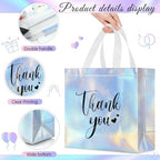 Sweetude 30 Thank You Non Woven Gift Bag, 11 x 12 x 5 Inch, Laser - Image 3