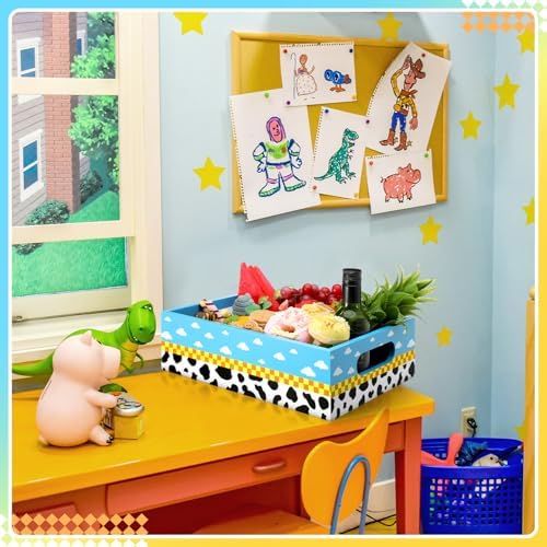 GlikCeil Cow Print Wooden Serving Tray with Handles, 11.4 x 8.7 Inch - Image 4