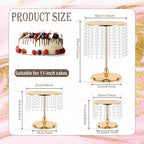 Metal Mirror Cake Stand Set with Crystal Pendants - Elegant Dessert Table Display for Weddings, Birthday Parties, Baby Showers, Events - Sturdy Crystal Bling Cupcake Stands for Pastries, Sweets, Decorations (Gold, Set of 6) - Image 3