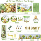 280pcs Bear Baby Shower Decorations Complete Party Set, 25 guests - Image 3