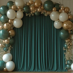 20x10FT Dark Green Backdrop Curtains for Wedding Parties, Wrinkle Free Photo Backdrop Curtains for Wedding Birthday Party Baby Shower, Fabric Drape with Rod Pockets 5ft x 10ft, 4 Panels by Unknown