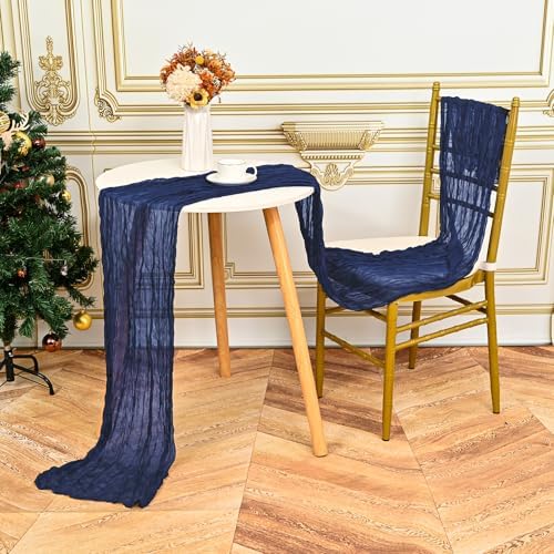 24 Pack Navy Blue 10Ft Cheesecloth Table Runner - Image 5