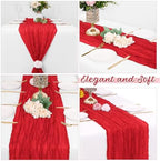 8 Pack Red Cheesecloth Table Runners 20x120 Inch Gauze Table Runner 10FT Easter Cheese Cloth Table Runner Rustic Sheer Runner for Wedding Baby Shower Birthday Party Table Decor - Image 4