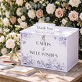 BreezeHug 14" Blue Chinoiserie Wedding Card Box with Lock & Sign by Unknown