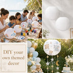 6 Pcs 18 Inch Large White Paper Lanterns Jumbo Hanging Party Decorations - Image 6
