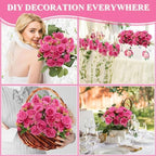 8 Bundles Artificial Peony Centerpiece Flowers,Hot Pink - Image 4