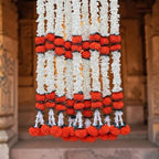 LoveNspire Artificial Jasmine Marigold Garland for Festive Decorations - Indian Flowers for Wedding, Diwali, Day of the Dead, Outdoor Wall Hanging & Indoor Home Décor 2Feet / 6Strings - Image 4