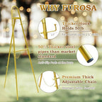 57"– 42" Height Adjustable Gold Easel Stand for Signs, Lockable at Any Height – 4 Hooks, 3 Display Modes, Easel with Design Templates – Ideal for Wedding Welcome Sign, Parties, Art & Retail Display - Image 5