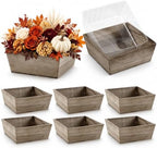 Dandat 8 Set 10 Inch Wooden Flower Box Rustic Table Centerpieces,Brown by Dandat