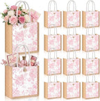 Abbylike 12 Pcs Floral Gift Bag Small Flower Tote Bag,Retro Pink by Abbylike