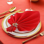 KAMMAK Red Napkins Disposable Dinner Paper Napkins with Pocket 100 Pack Cloth Like Folded Wedding Reception Napkin Guest Hand Towels for Party Decoration, Bathroom, Kitchen, Hotel (16.5 x 16.5 inch) - Image 4