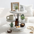 SwallowLiving 5 Tier Round Cupcake Tower Stand for 60 Cupcakes Wihte Wooden Cake Stands Farmhouse Tiered Tray Decor Cupcake Display for Birthday Graduation Baby Shower Tea Party and Wedding - Image 2
