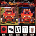 Junkin 6 x 5 FT Monster Truck Inflatable Photo Booth Frame with LED Lights, Giant Racing Truck Photo Prop, Birthday Party Decorations, Baby Shower Decor, Racing Theme Party Supplies(Flame,Red) - Image 3