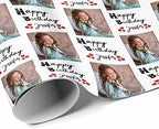 Customized Gift Wrapping Paper, Happy Birthday with Name Photo White Personalized Gift Wrap Paper with Photo Funny Wrapping Paper Roll for Men Women Christmas 58x23 3 Rolls - Image 3