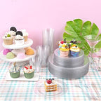 DaYammi 350PCS Silver Glitter Plastic Dinnerware Set for 50 Guests - Image 3