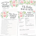 Hadley Designs 25 Floral Who Knows Mommy Best, Baby Prediction And Advice Cards, 25 Word Scramble, True Or False-4 Double Sided Cards, Gender Reveal Games for Baby Shower by HadleyDesigns