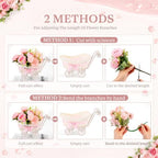 3 Pack Pink Rattan Baby Carriage Centerpieces Baby Shower with Bouquet - Image 5