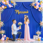 10ft x 10ft Royal Blue Backdrop Curtain for Parties Blue Wrinkle Free Backdrop Drapes Panels for Baby Shower Birthday Party Wedding Photo Photography Polyester Fabric Background Decoration - Image 2