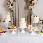 HBlife 3-PCS White Cake Stand Set (8"/10"/12" Plate) for 6-10 Inch Cakes, Perfect Dessert Table Display Set, Cupcake&Cake Stands for Party, Wedding, Birthday, Baby Shower, Anniversary (Metal) - Image 5