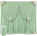 40ft x 12ft Sage Green Backdrop Curtains Wrinkle Free Backdrop Curtain for Wedding Parties Green Fabric Backdrops Drapes Back Drop Cloth Bridal Shower Stage Curtains Wedding Decorations for Reception by Tao-GePartyDecorations