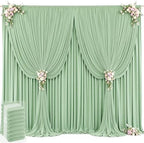 40ft x 12ft Sage Green Backdrop Curtains Wrinkle Free Backdrop Curtain for Wedding Parties Green Fabric Backdrops Drapes Back Drop Cloth Bridal Shower Stage Curtains Wedding Decorations for Reception by Tao-GePartyDecorations