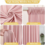 40x10FT Dusty Rose Backdrop Curtains for Wedding Parties, Wrinkle Free Polyester Photography Backdrop Drapes for Baby Shower Birthday Parties Stage Background Stand Decorations 4x10ft,10 Panels - Image 2