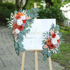 Artificial Burnt Orange Wedding Arch Flower Floral Swags Set of 2 - Image 2