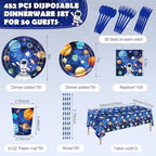 Potchen 452 Pcs Space Plates Napkins Party Supply, Dark Blue - Image 2