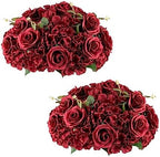Burgundy Flowers Balls for Centerpieces: 14.2in Diam, Set of 2 by CreatedforWeddingsandHome