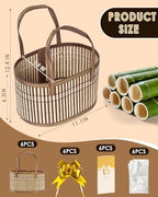 Hapring 6 Set Baskets for Gifts Empty, Large Bamboo Woven Gift Baskets - Image 4