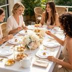 Liacere 50PCS White Plastic Plates - Heavy Duty Disposable - White and Gold Plastic Plates Include 25PCS 7inch and 10inch plates for Party & Baby Shower Gifts - Image 5