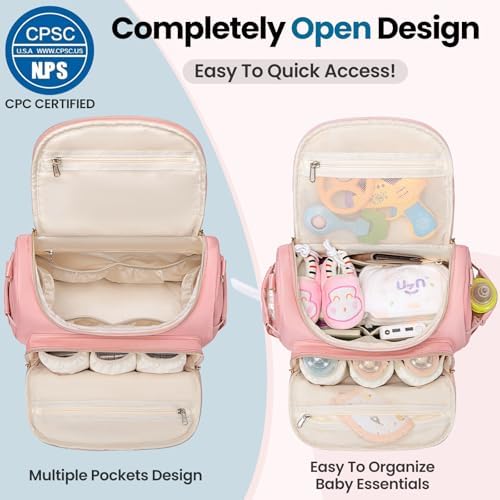 Tealari 4 in 1 Convertible Diaper Bag Backpack,Waterproof Baby Diaper Bag with Changing Pad,Converts into Baby Tote Bag,Diaper Backpack,Stroller Bag and Crossbody Diaper Bag - Image 6