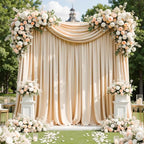 Champagne Backdrop Curtains for Parties, 30 x 10 ft Wrinkle Free Wedding Backdrop Drapes for Birthday, Baby Shower, Photo Booth and Photography by JCJ