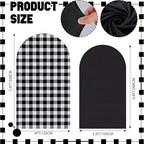 Tegeme 2 Set Gingham Arch Backdrop Cover 7.2ft 6.6ft Arch Cover, Black - Image 2
