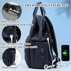 Diaper Bag Backpack for Dad and Mom with USB Charging Port Stroller Straps and Insulated Pocket,army military Travel Nappy Backpack for Daddy/Mommy (Navy) - Image 4