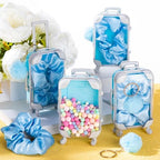 LemonRoad 60 Pcs Mini Empty Suitcase Box with Plush Keychain, Blue - Image 6