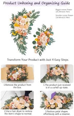 Wedding Welcome Signs Floral(Pack of 2)，Wedding Arch Flowers for Wedding Decorations and Reception Backdrop Decoration (New Champagne) - Image 6